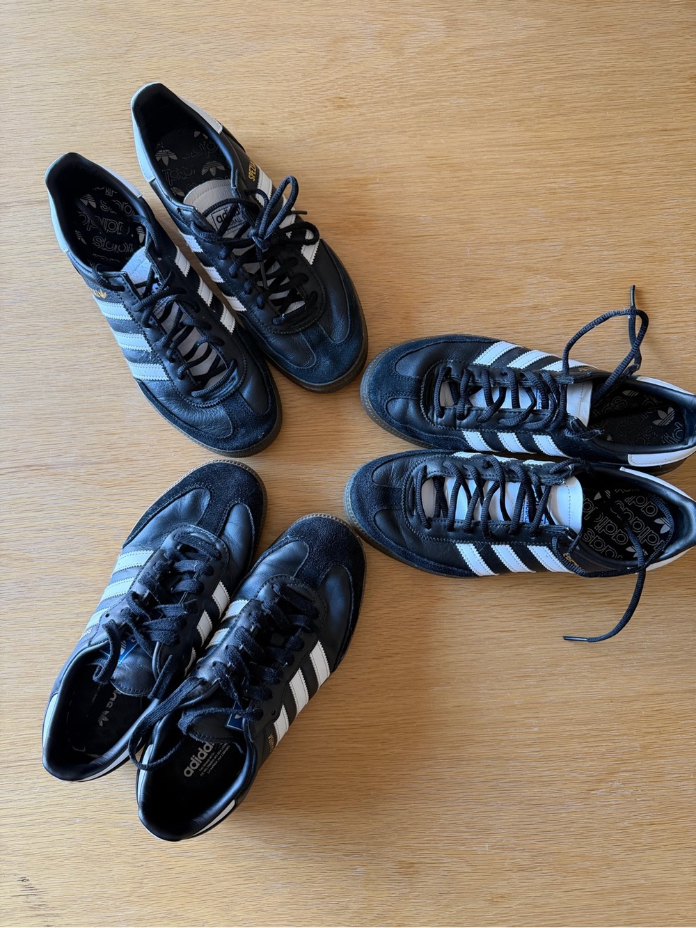adidas Black SAMBA LOT and Spezial 38.5